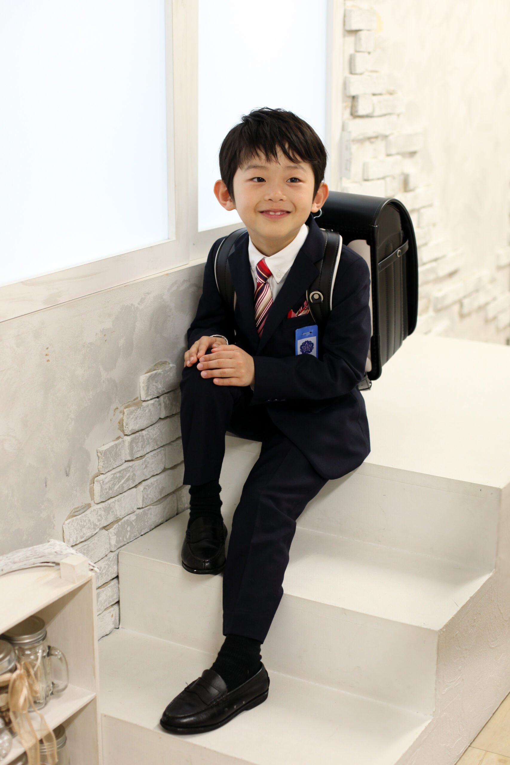 男の子の入学記念写真