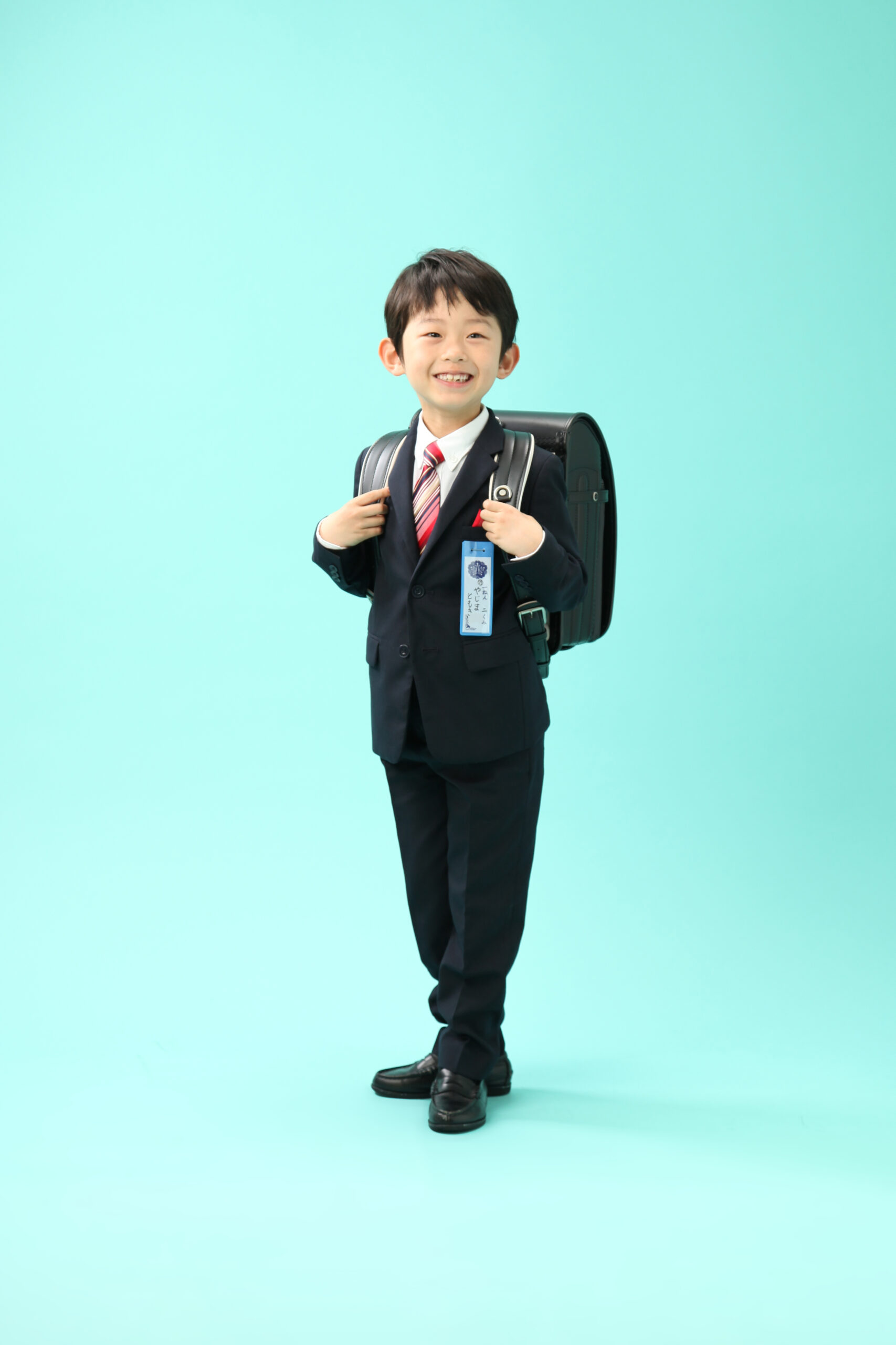 男の子のランドセル入学写真