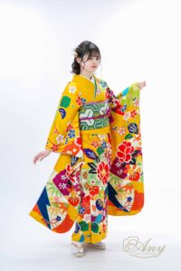 レトロモダン振袖イエロー