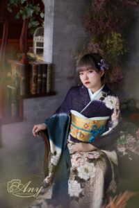 紺系振袖前撮り
