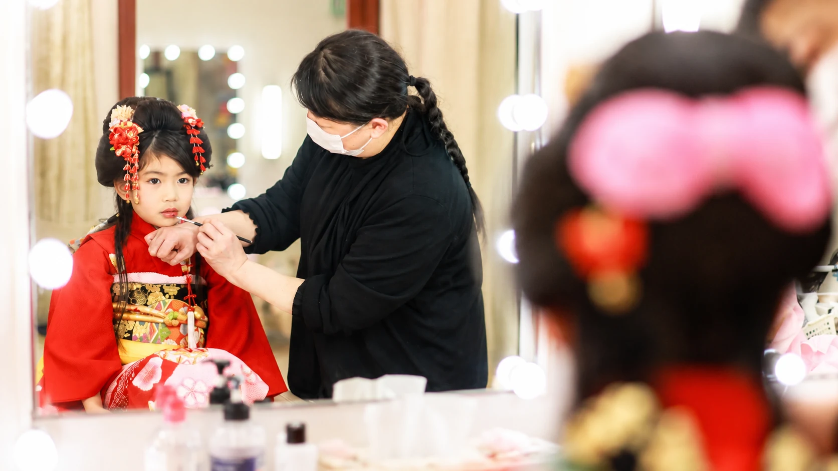 7歳ヘアセット・ドレス撮影